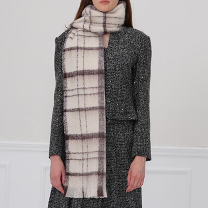 1 Stück gemütliche, täglich karierte Polyester-Winterschals für Damen
