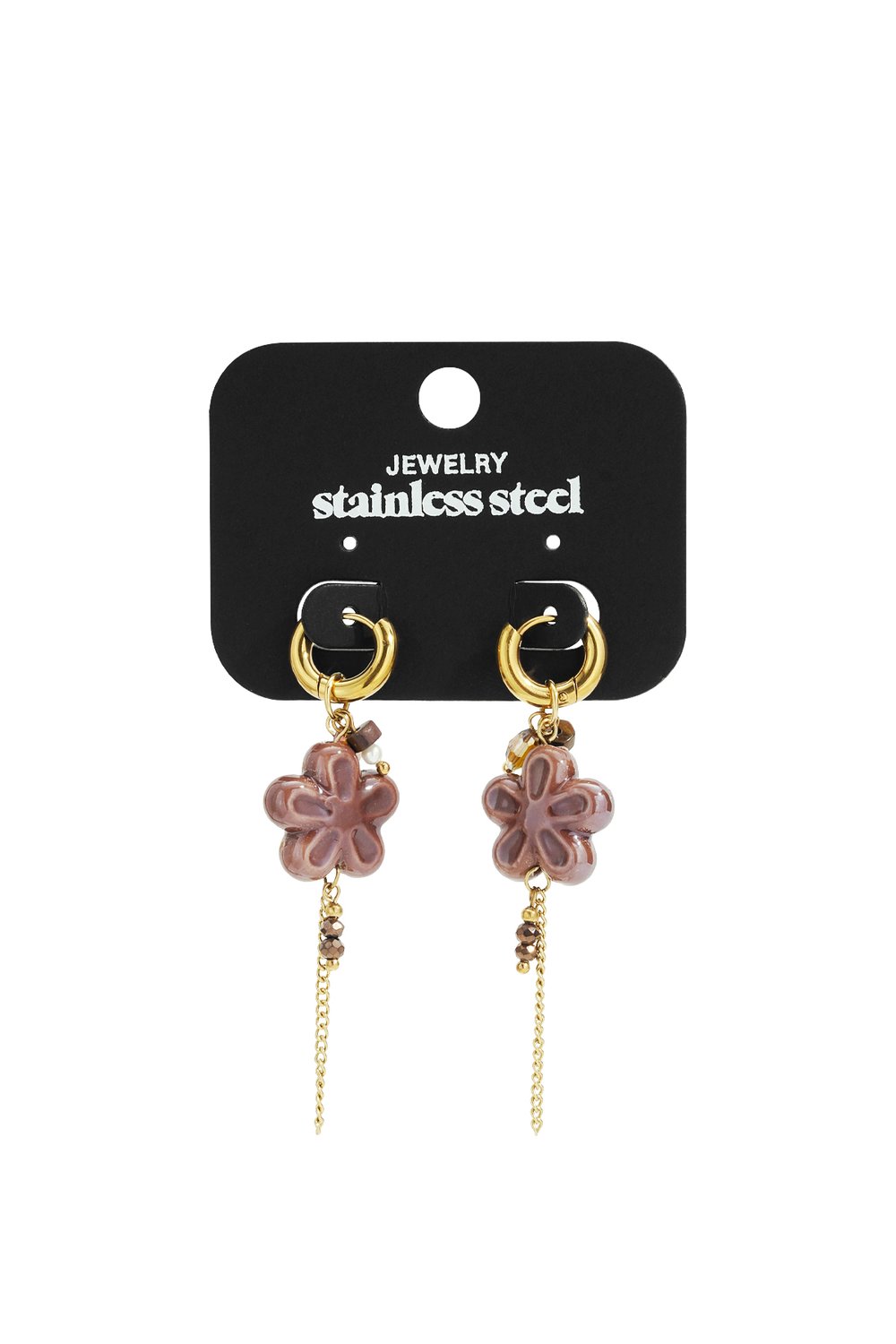 Stainless Steel Drop Earrings Flower Casual Daily Simple Series Women's jewelry h5Picture3