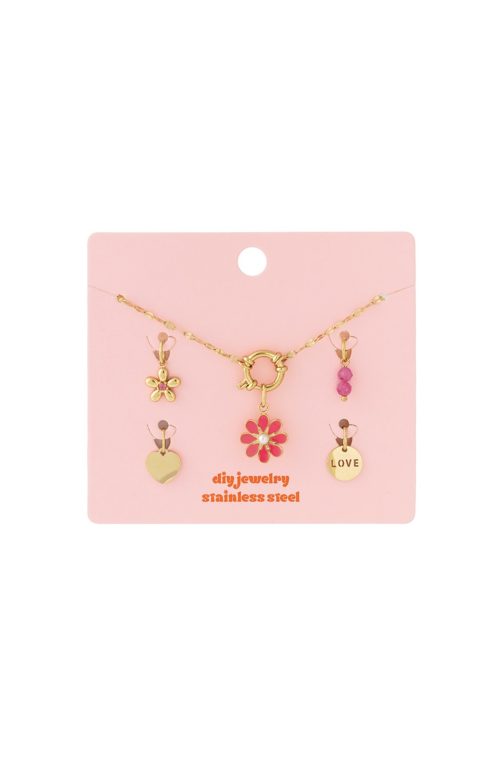 Red flower DIY necklace Picture4