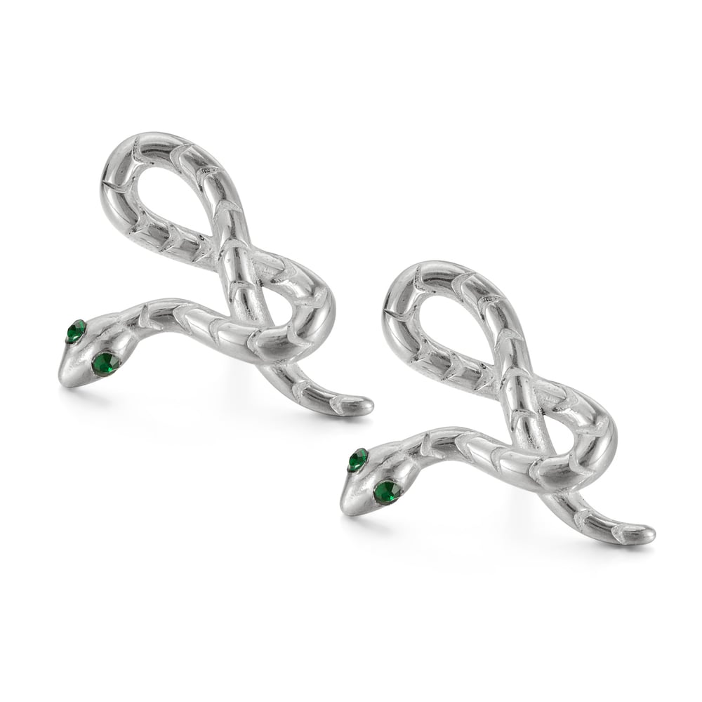 1 paio di orecchini da uomo in acciaio inossidabile a forma di serpente di design