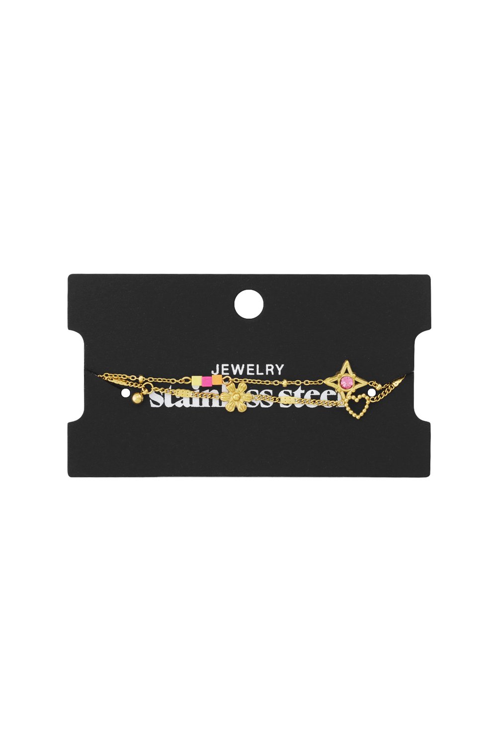 Armbanden met bedels van roestvrij staal met bloemenmotief Afbeelding4