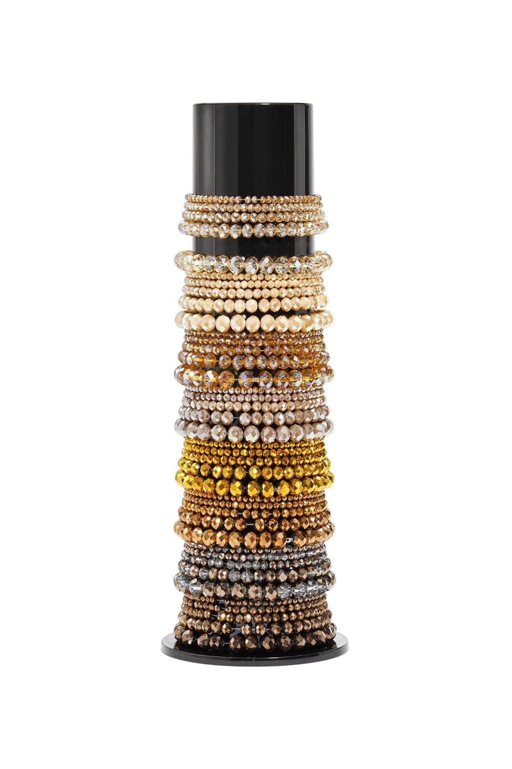 Espositore per braccialetti con braccialetti di perle di vetro