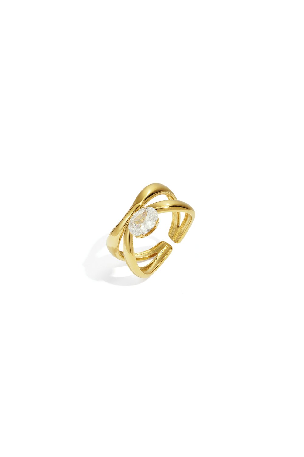 Edelstahl Edelstein Ringe Linien Simple Daily Simple Serie Damenschmuck 