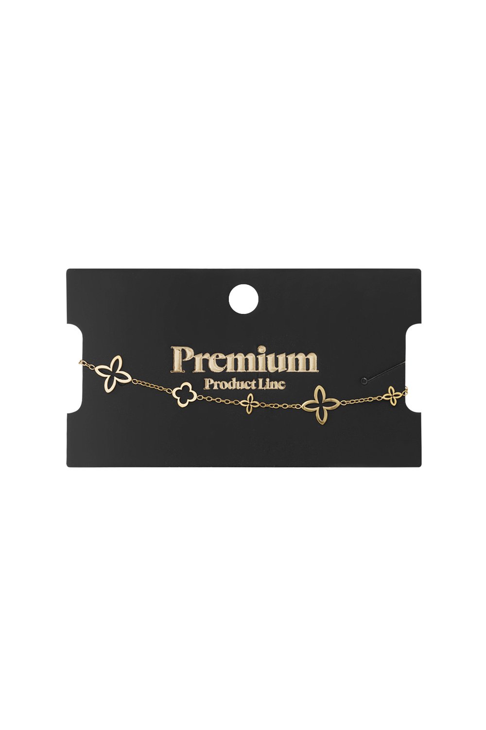 Bracelet with open clover charms Gold Color Stainless Steel h5Picture3