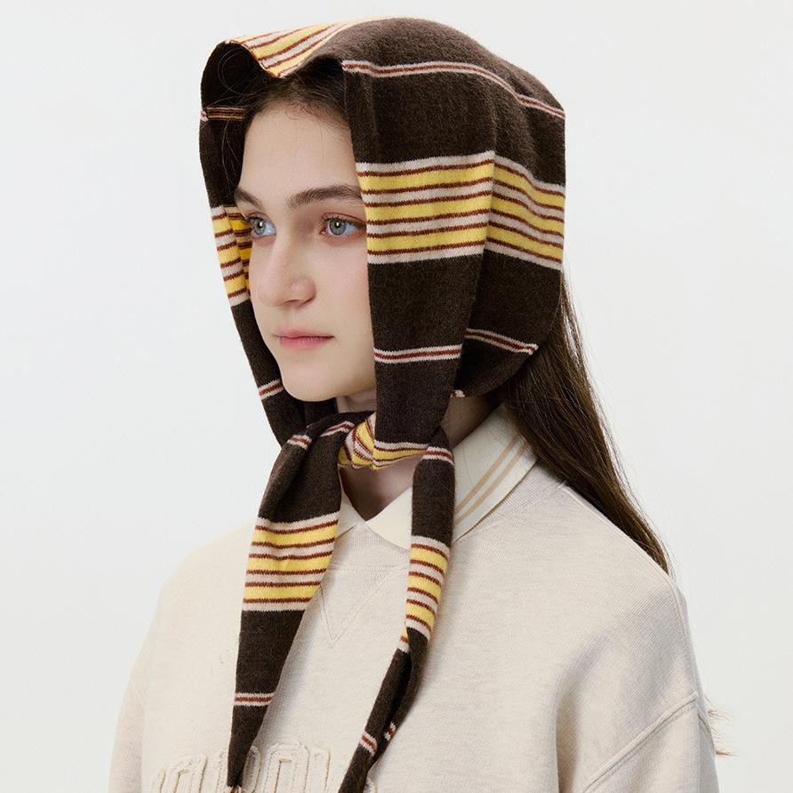 1 stuk retro gestreepte wollen dames driehoekige wintersjaals