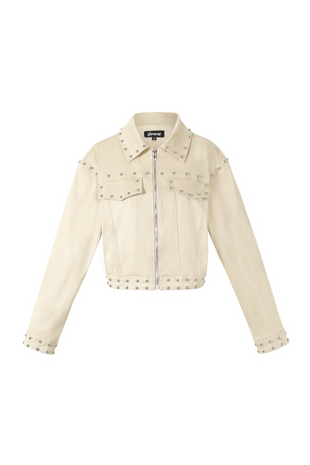 Wildlederjacke mit Nieten