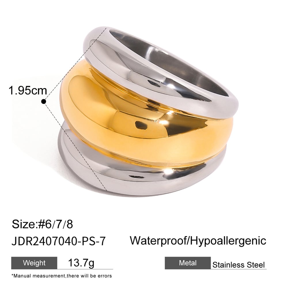 1 Piece Simple Geometric Stainless Steel Gold Plated Women's Single Ring Picture2