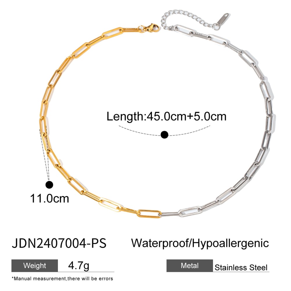 1 piece simple series simple geometric stainless steel  gold plated women chain necklaces h5Picture2