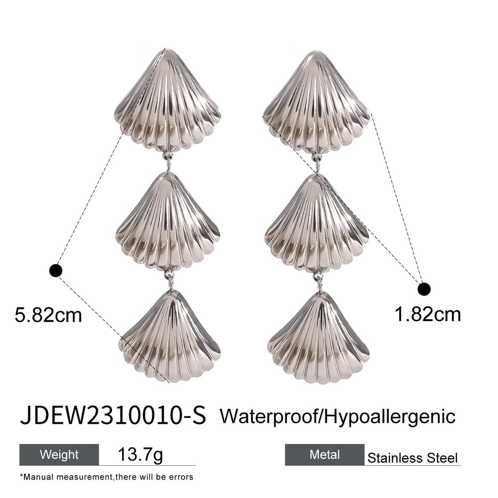1 Pair Simple Series Simple Turtle Stainless Steel Women Drop Earrings h5Picture2