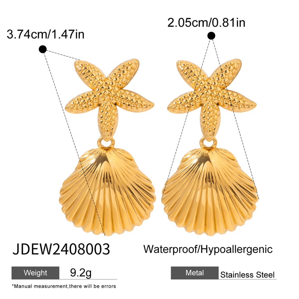 1 pair simple series vacation turtle stainless steel  gold plated women drop earrings h5Picture2