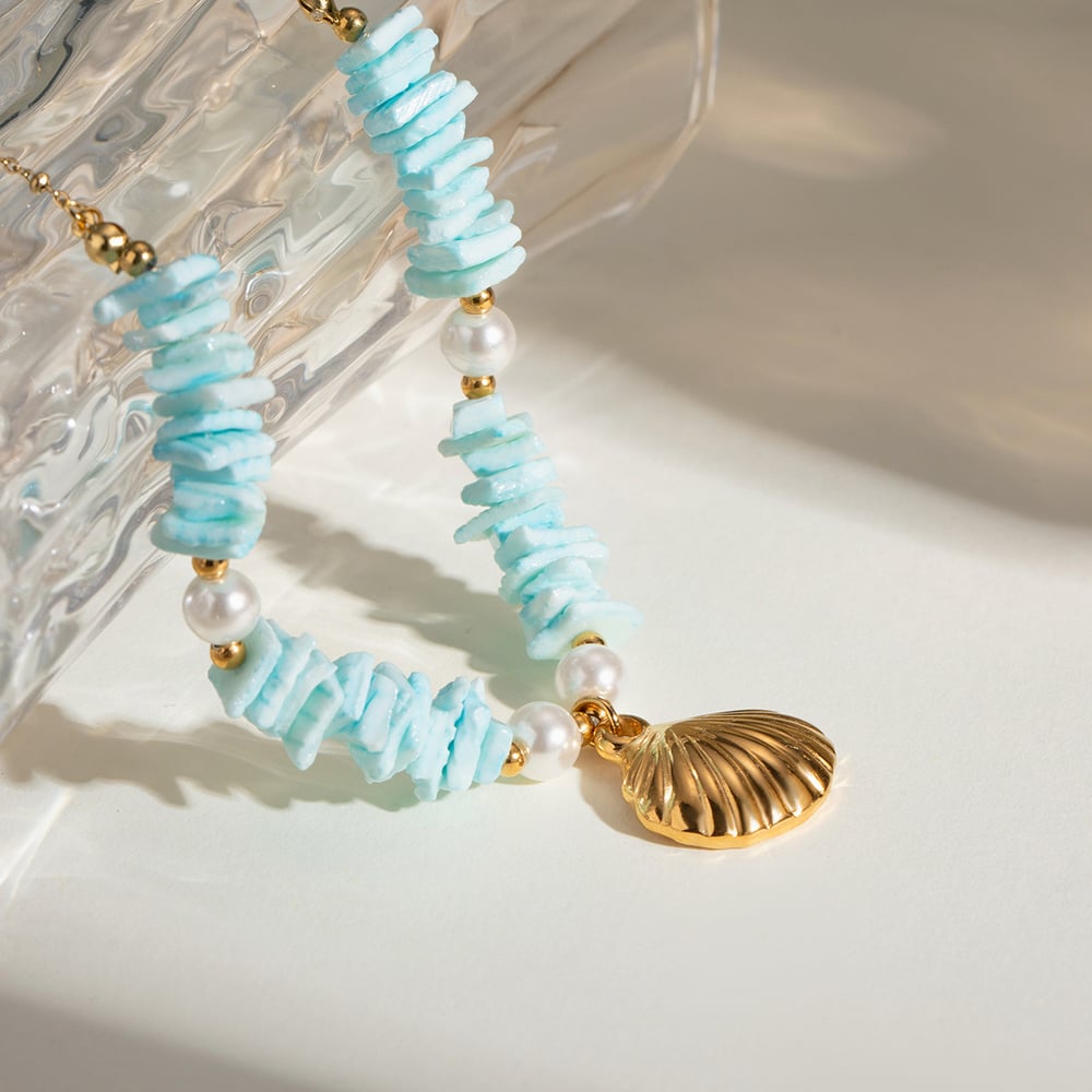 1 piece simple series vacation turtle stainless steel  gold plated shell women pendant necklaces Picture2