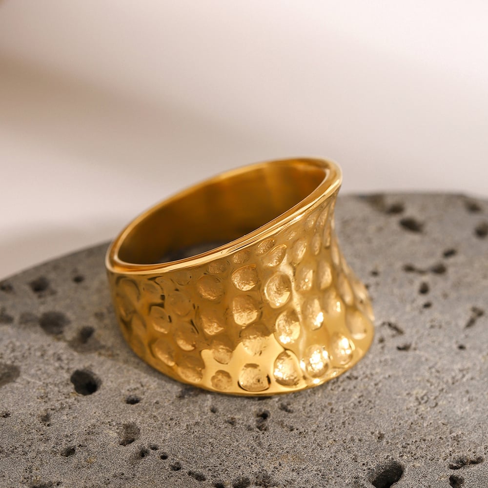 1 Piece Retro Style Solid Color Stainless Steel Women's Single Ring
