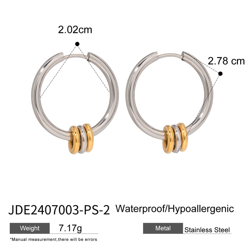 1 paar geometrische creolen aus edelstahl im -stil der simple series mit 18 karat vergoldung für damen h5Bild2