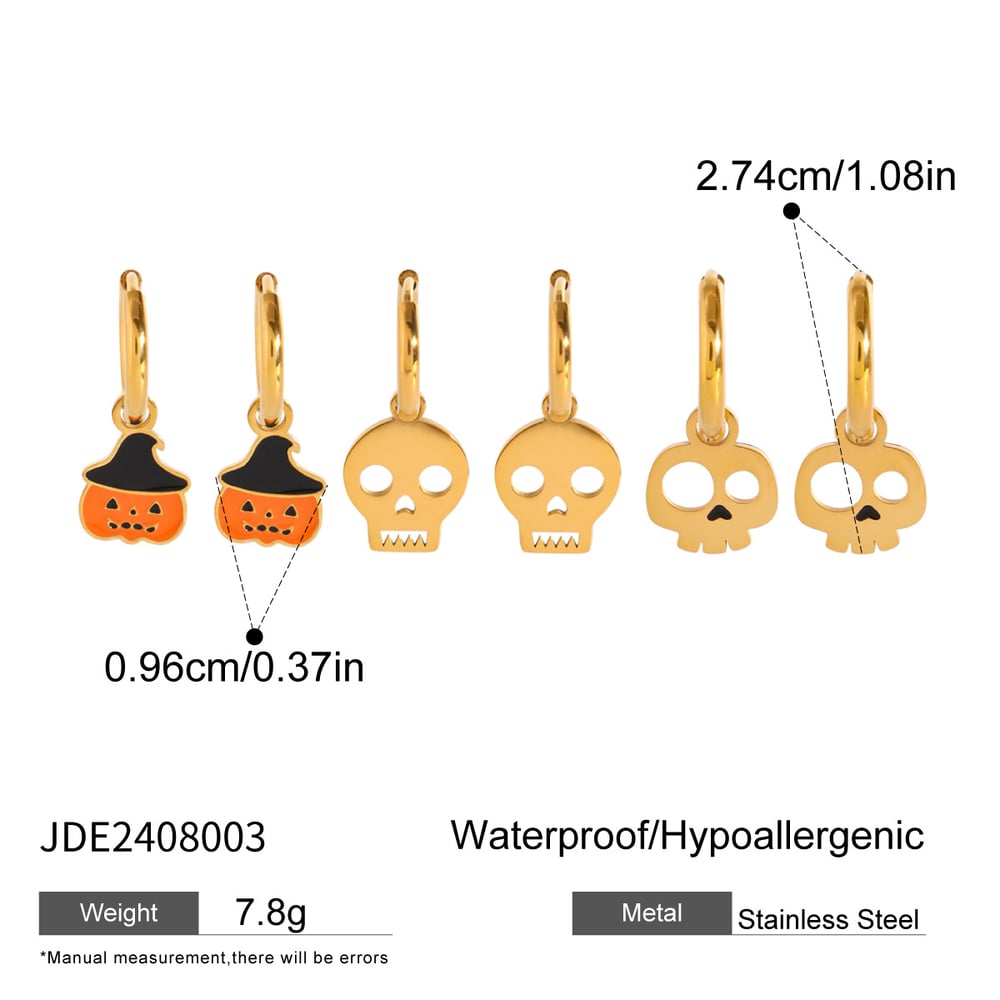 1 Set Halloween Stainless Steel Earrings Set Picture2