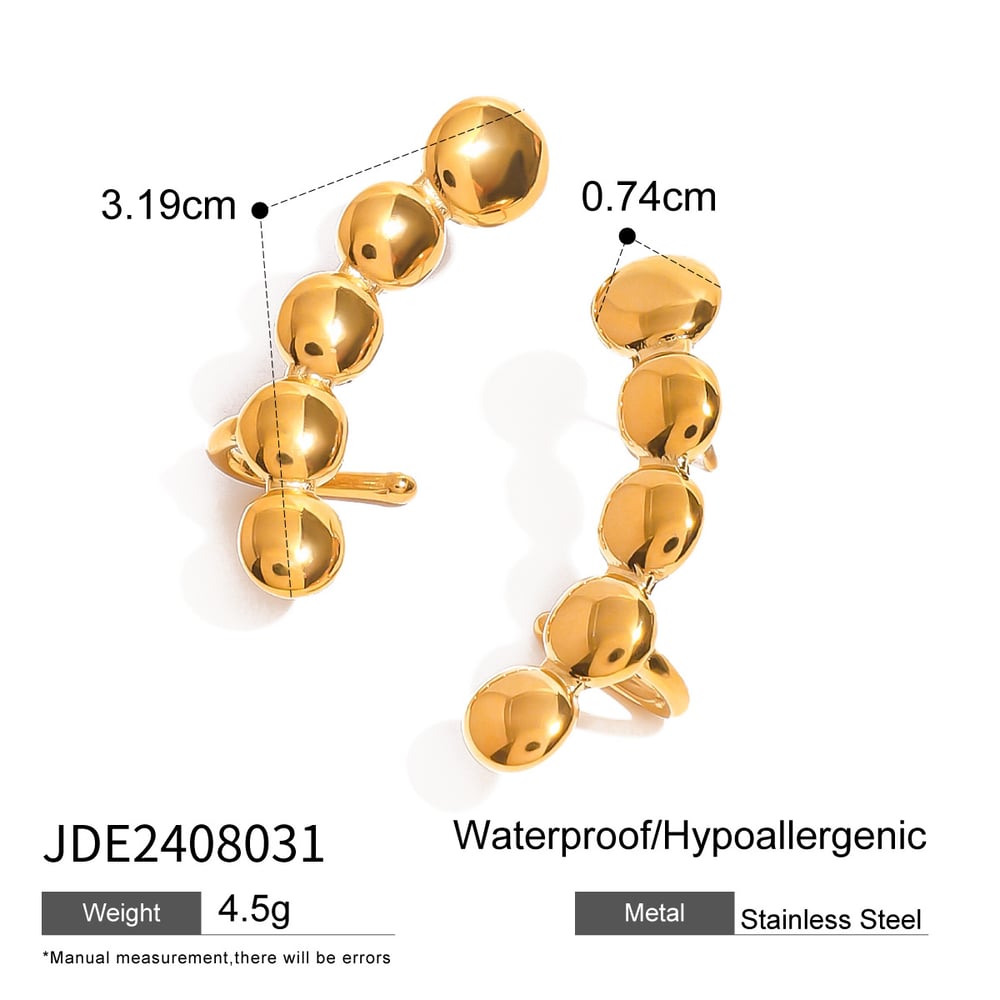 1 pair simple classic style flower shape stainless steel  gold plated women's clip-on earrings h5Picture2