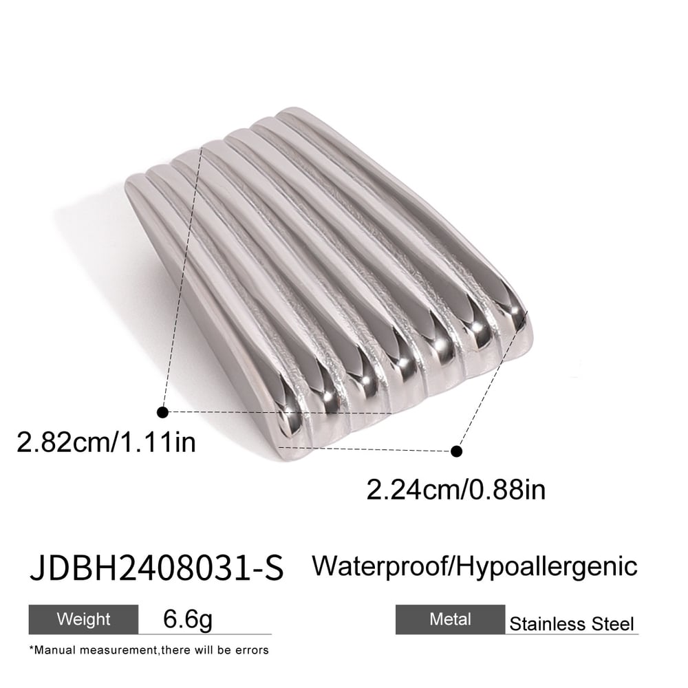 1 pair simple series classic geometric stainless steel  gold plated women brooches Picture2