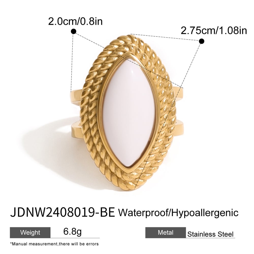 1 pair simple series retro eye stainless steel  gold plated women adjustable rings h5Picture2