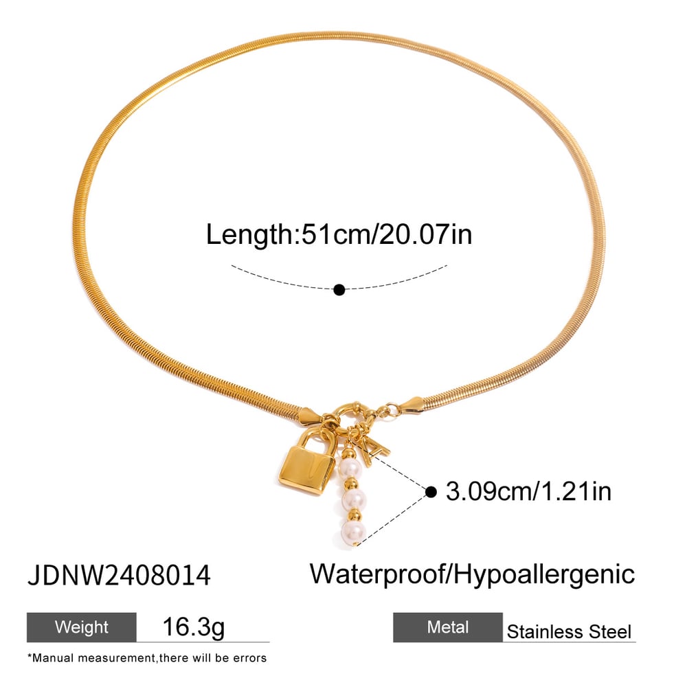 1 piece simple series classic geometric stainless steel  gold plated artificial pearl women charm bracelets h5Picture2