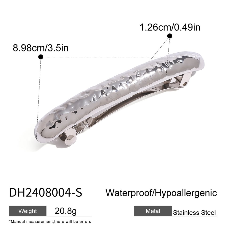 1 pair simple series daily geometric stainless steel  gold plated women hair clips h5Picture2