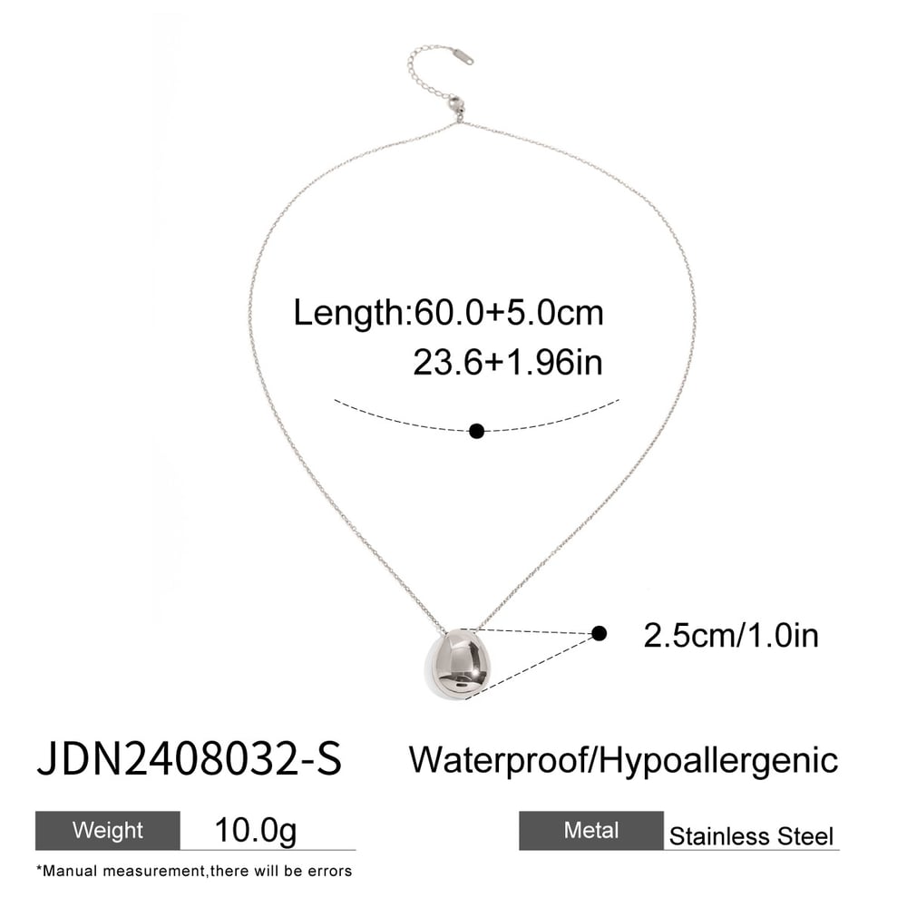 1 piece simple series simple solid color stainless steel  gold plated women pendant necklaces h5Picture2
