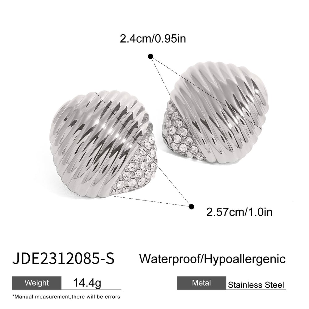 1 pair simple series retro geometric stainless steel  gold plated women stud earrings h5Picture2