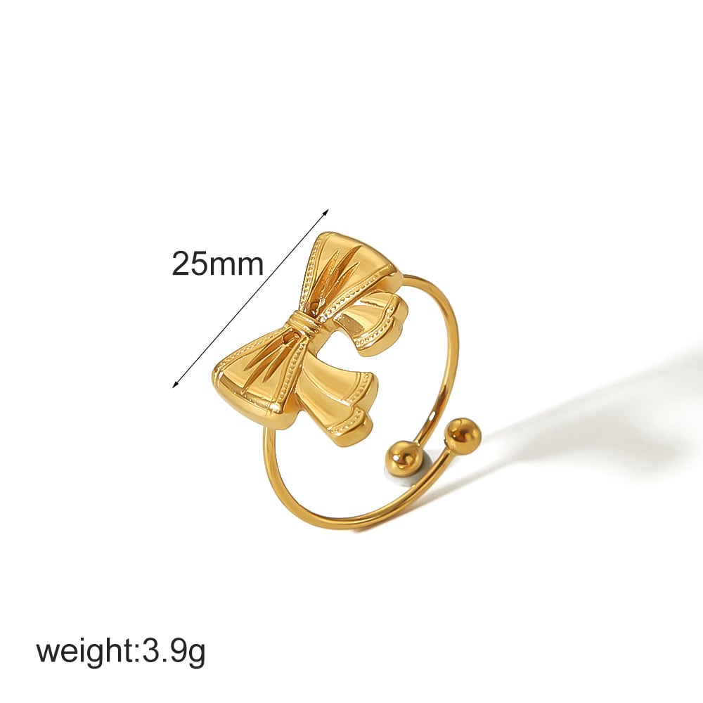 1 pair simple series sweet bow knot stainless steel  gold plated women stud earrings h5Picture2
