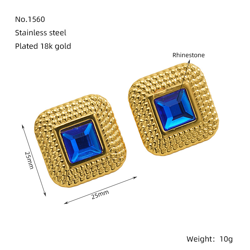 1 pair simple series simple geometric stainless steel  gold plated acrylic women stud earrings h5Picture2