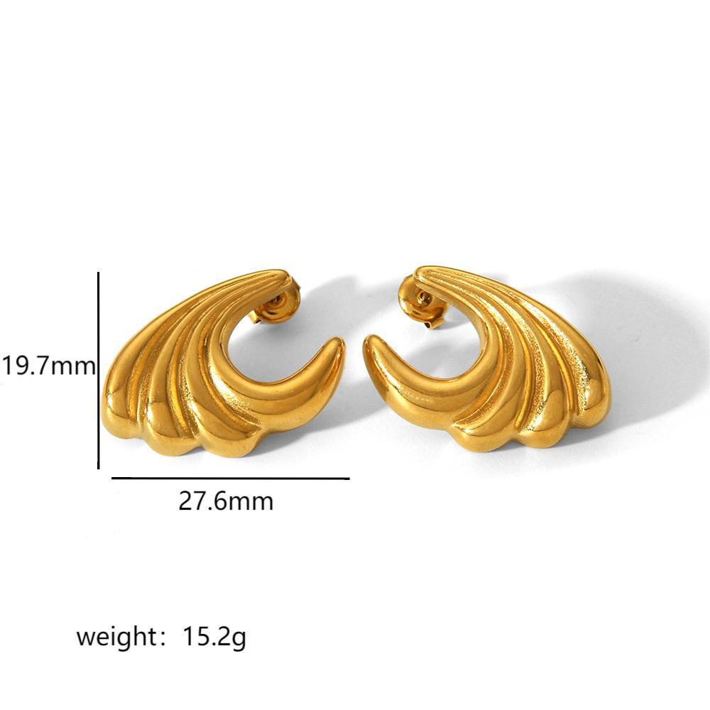 1 pair simple series daily geometric  gold plated stud earrings h5Picture2