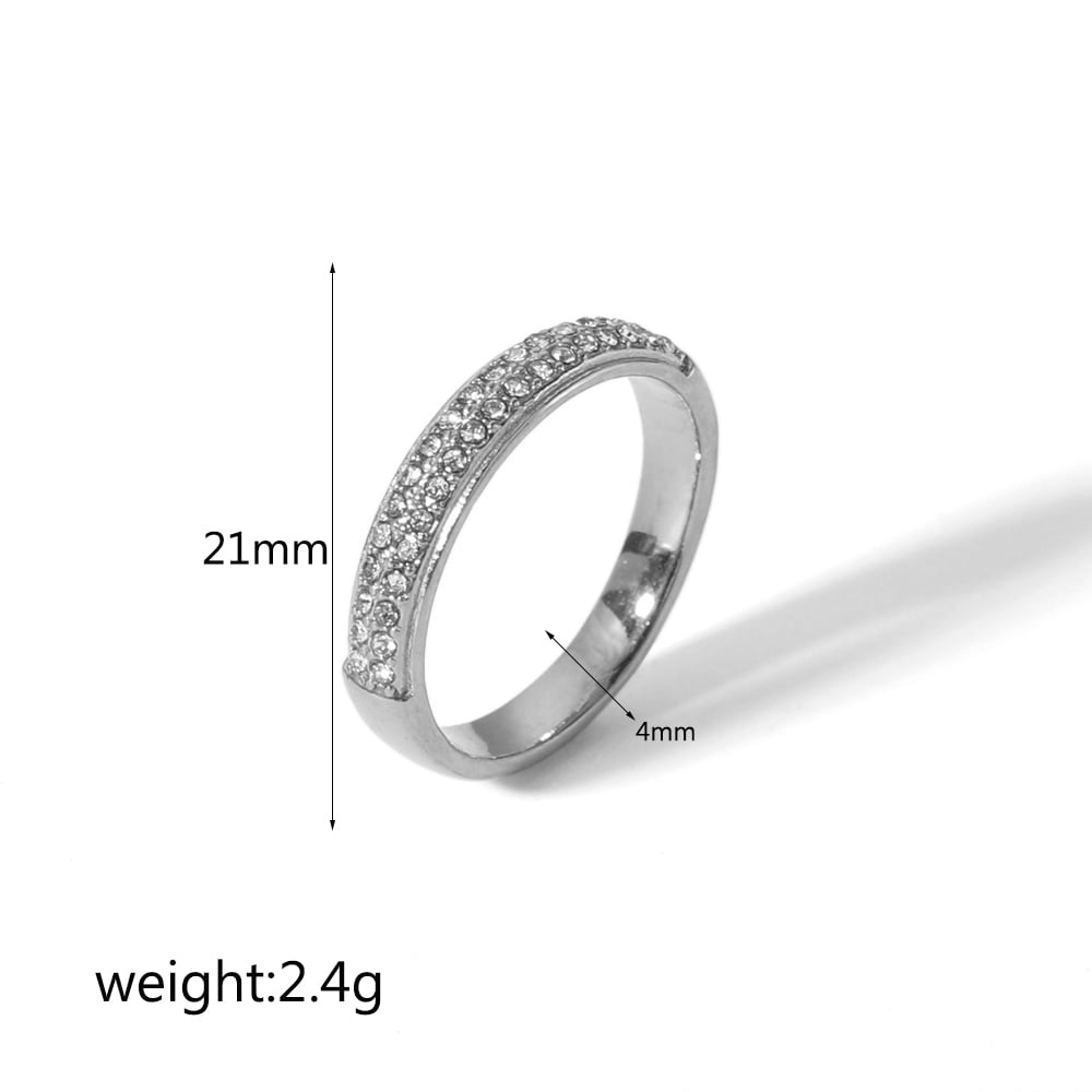 1 simple and stylish  gold-plated stainless steel full diamond ring for women's daily wear h5Picture2