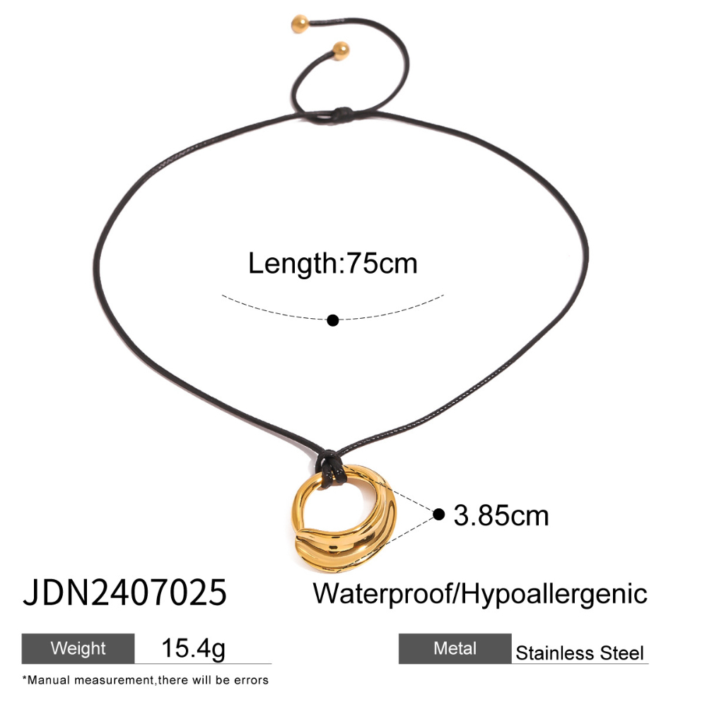 1 piece simple series casual geometric stainless steel  gold plated women pendant necklaces h5Picture2