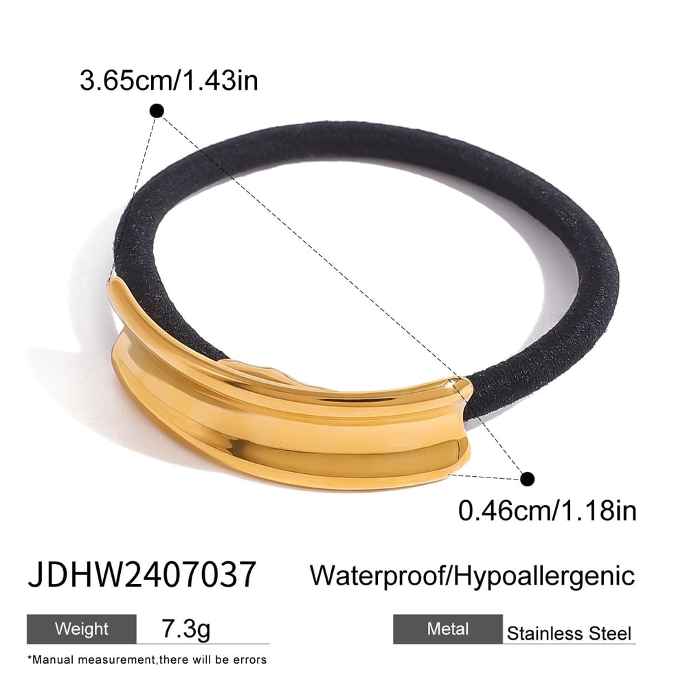 1 pair simple series daily geometric stainless steel  gold plated women hair bobbles h5Picture2