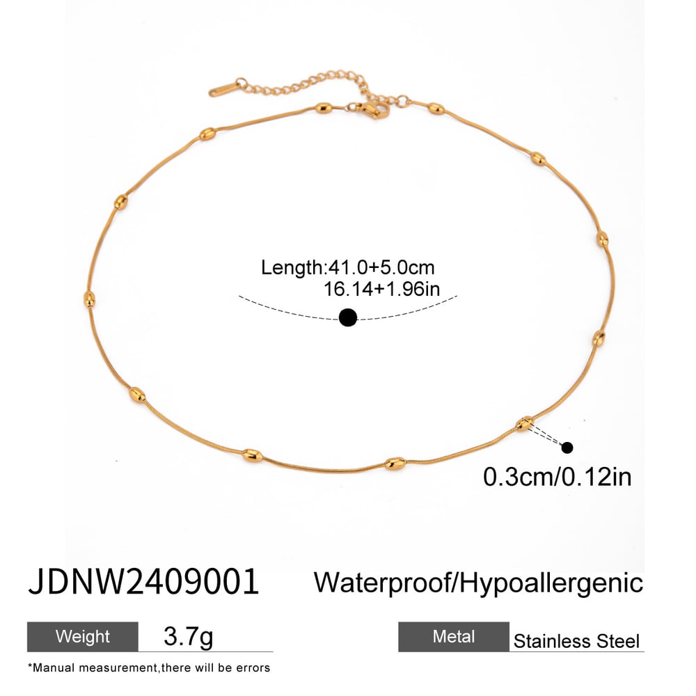 1 piece simple series simple geometric stainless steel  gold plated women chain necklaces Picture2