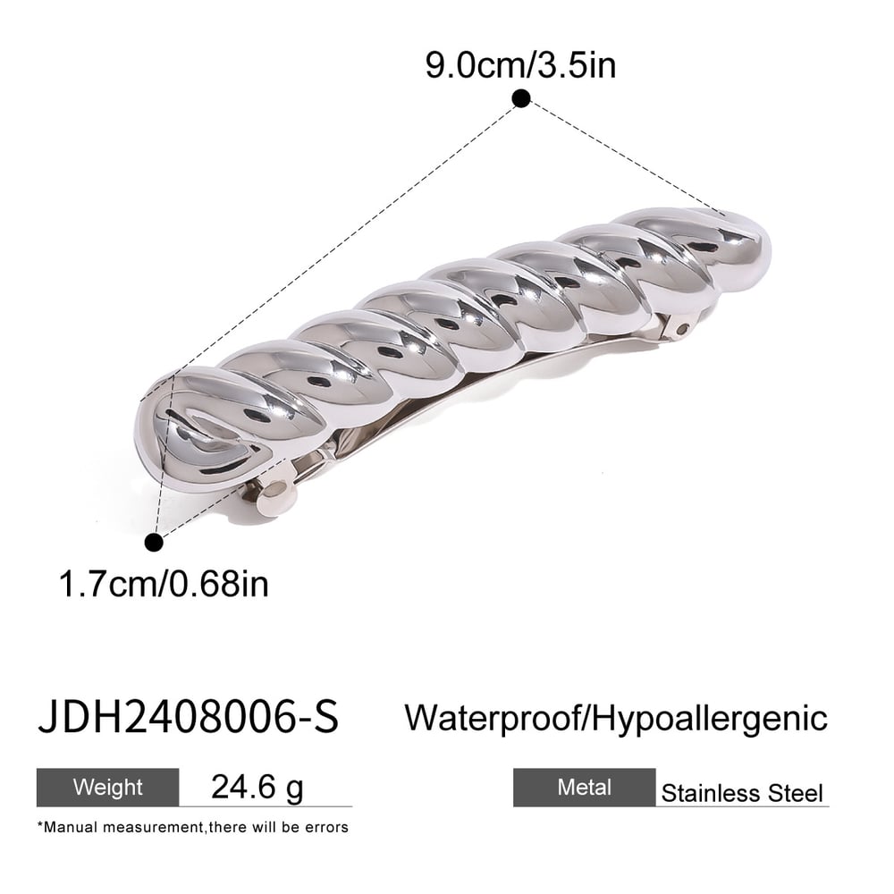 1 pair simple series classic geometric stainless steel  gold plated women hair clips h5Picture2