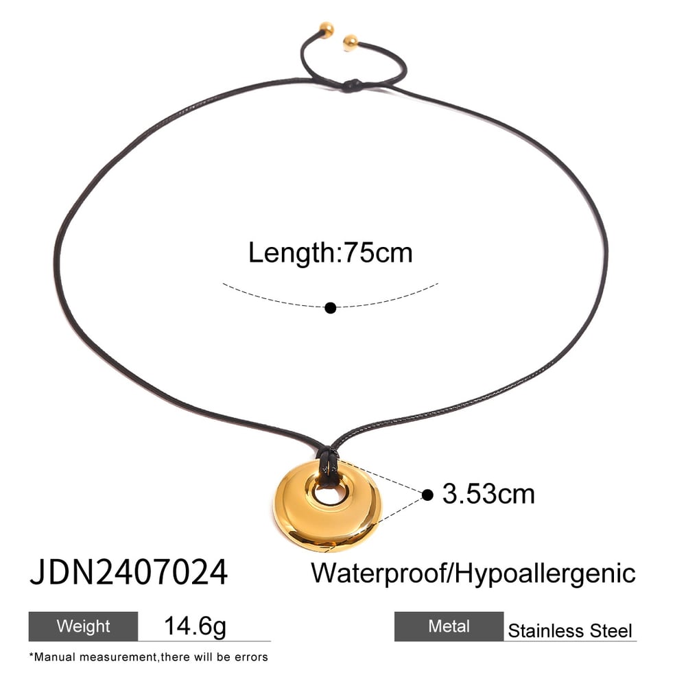 1 piece simple series simple solid color stainless steel  gold plated women pendant necklaces h5Picture2