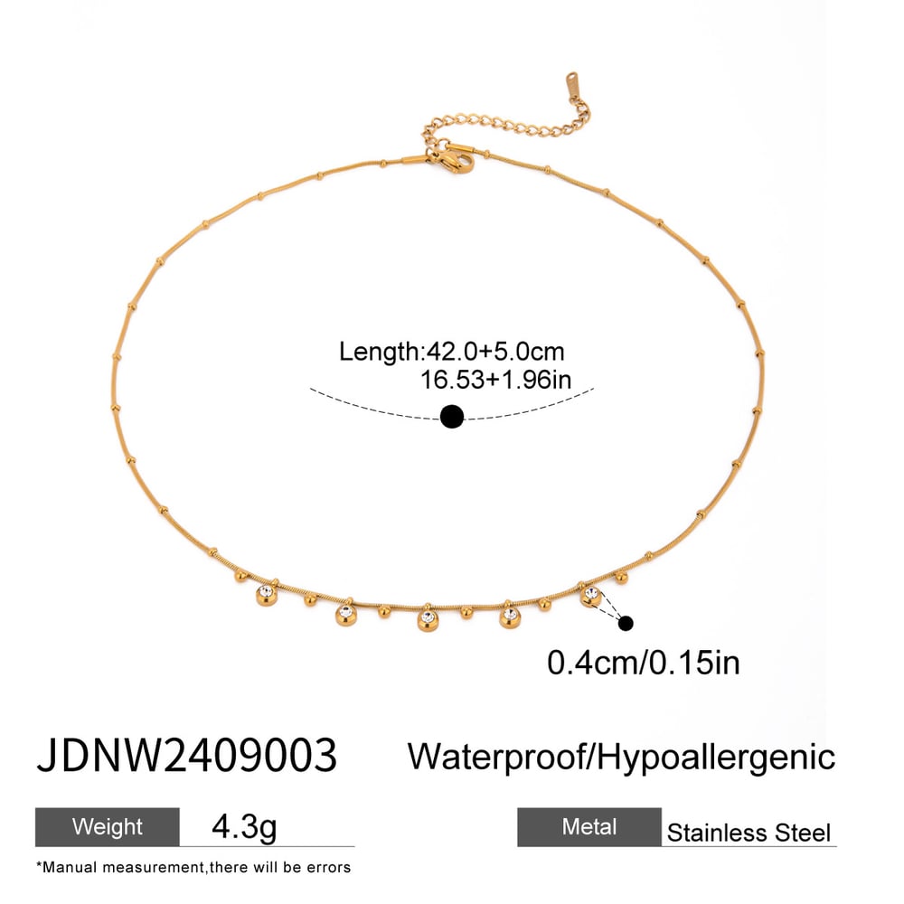 1 piece simple series daily geometric stainless steel  gold plated zircon women pendant necklaces Picture2