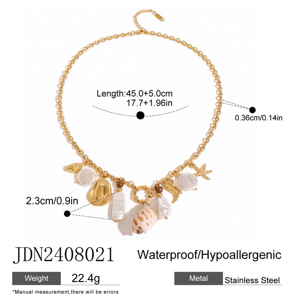 1 piece simple series vacation turtle stainless steel  gold plated artificial pearl women pendant necklaces h5Picture2