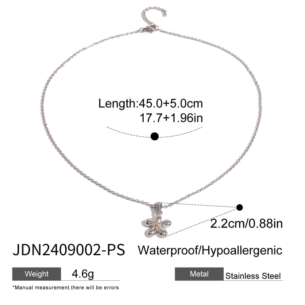 1 piece simple series sweet flower stainless steel  gold plated women pendant necklaces h5Picture2