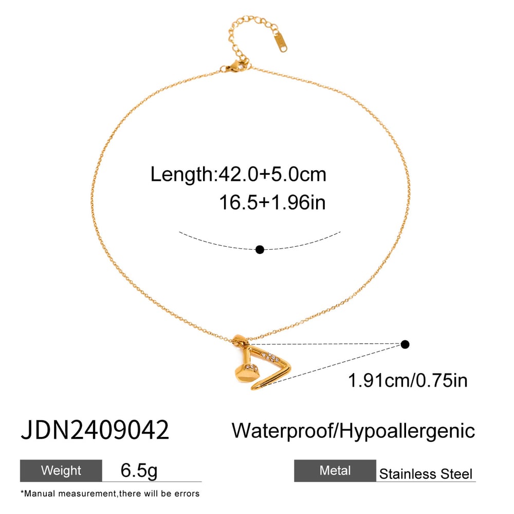 1 piece simple series casual geometric stainless steel  gold plated women pendant necklaces h5Picture2