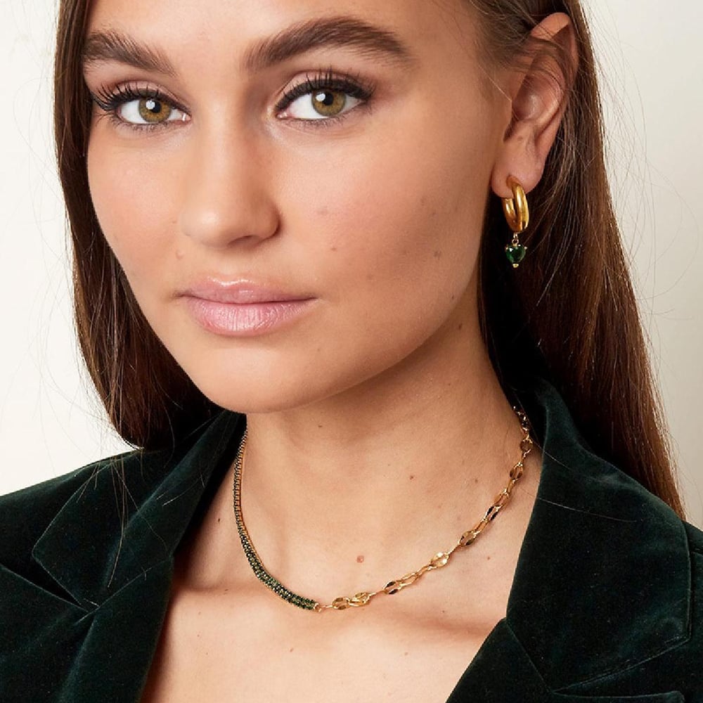 Necklace zircon and chain