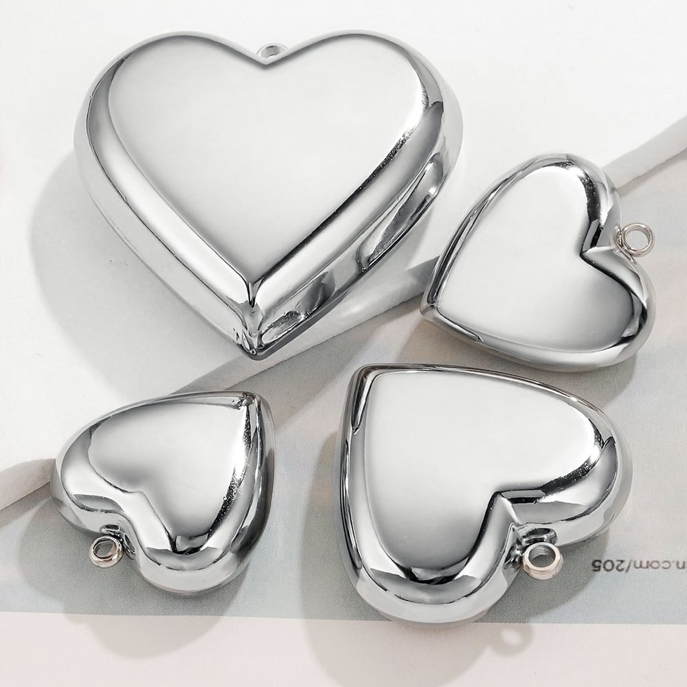 1 Pair Simple Series Simple Heart Stainless Steel Women Pendants h5Picture2