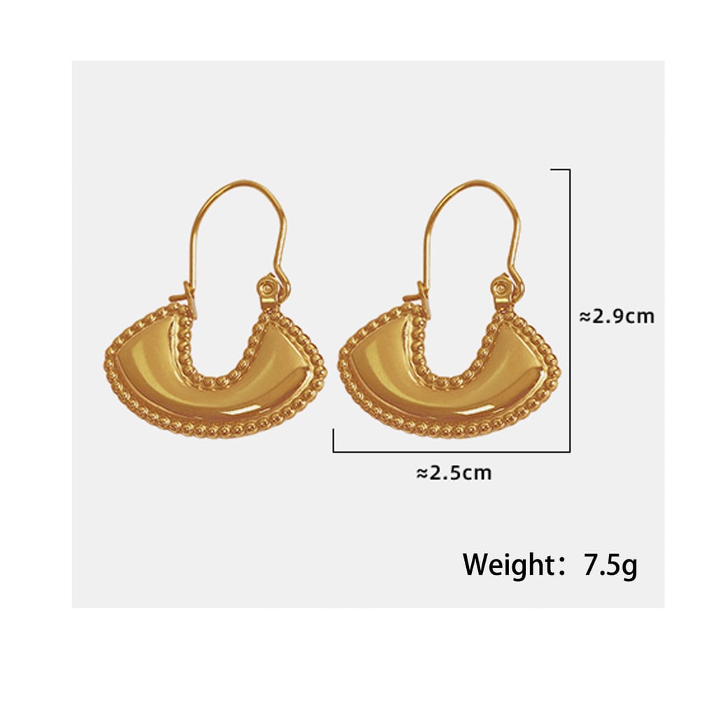 1 pair simple series retro geometric stainless steel  gold plated women drop earrings h5Picture2