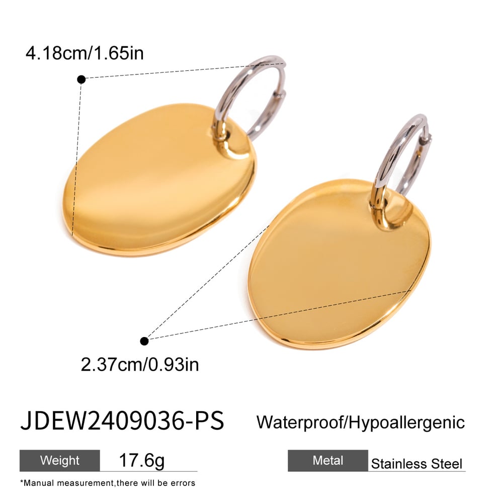 1 pair simple series daily geometric stainless steel  gold plated women drop earrings h5Picture2