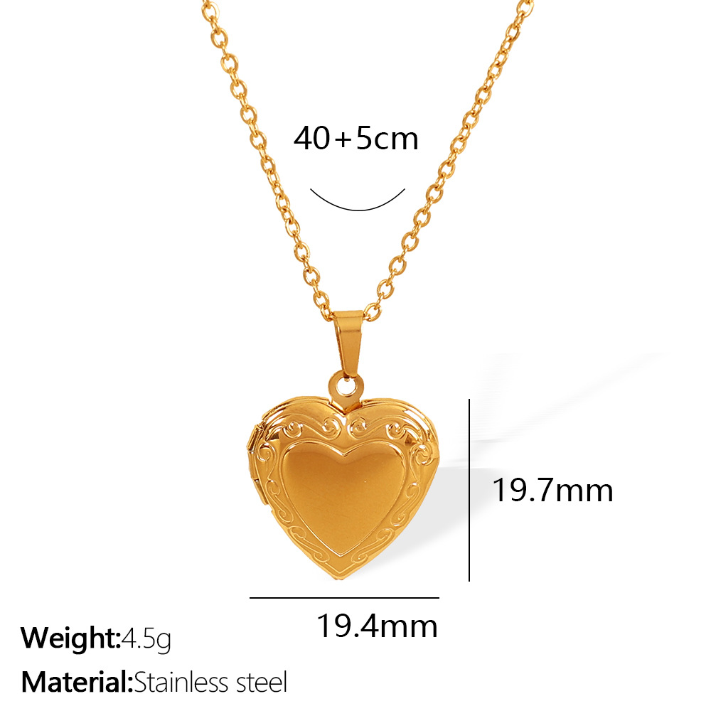 1 piece simple series simple heart stainless steel  gold plated women pendant necklaces h5Picture2