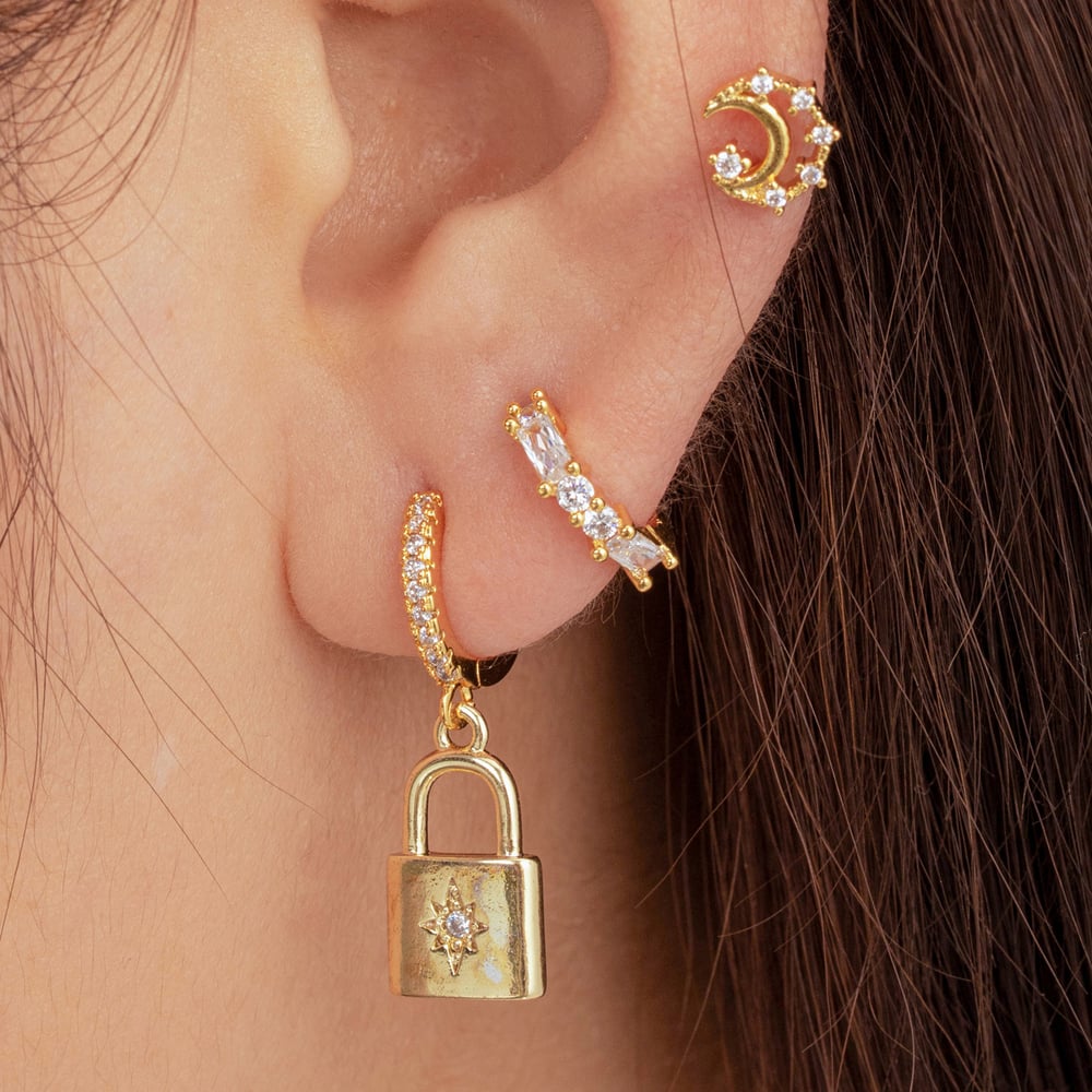 1 Piece Simple Series Classic Sun/Moon Copper No Plating Material Zircon Women Stud Earrings