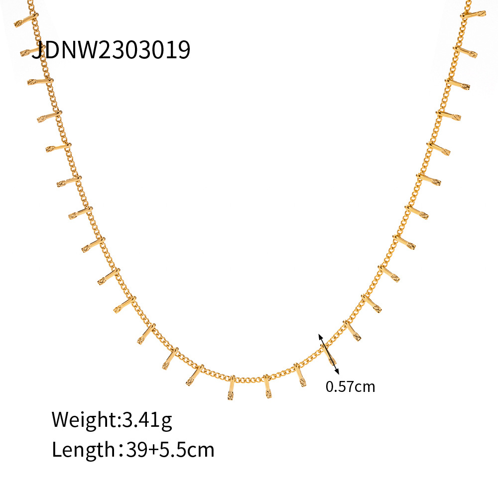 1 piece simple series  line stainless steel  gold plated women pendant necklaces h5Picture2