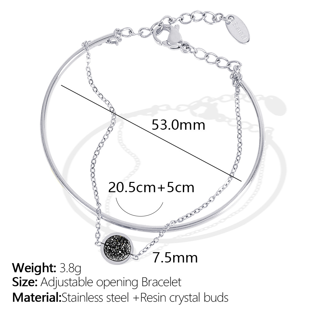1 piece simple series simple geometric stainless steel  gold plated women charm bracelets h5Picture2