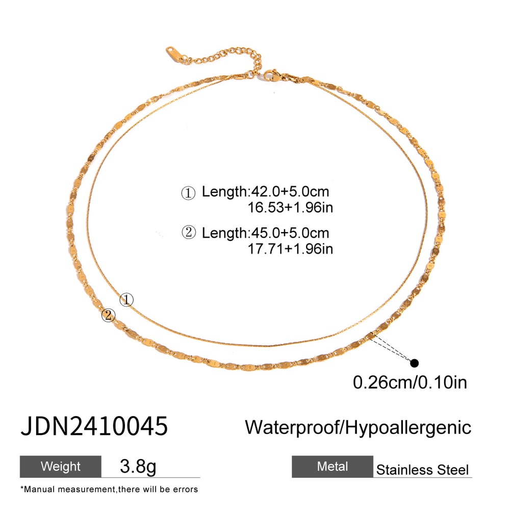 1 piece simple series retro annular stainless steel  gold plated women layered necklaces h5Picture2