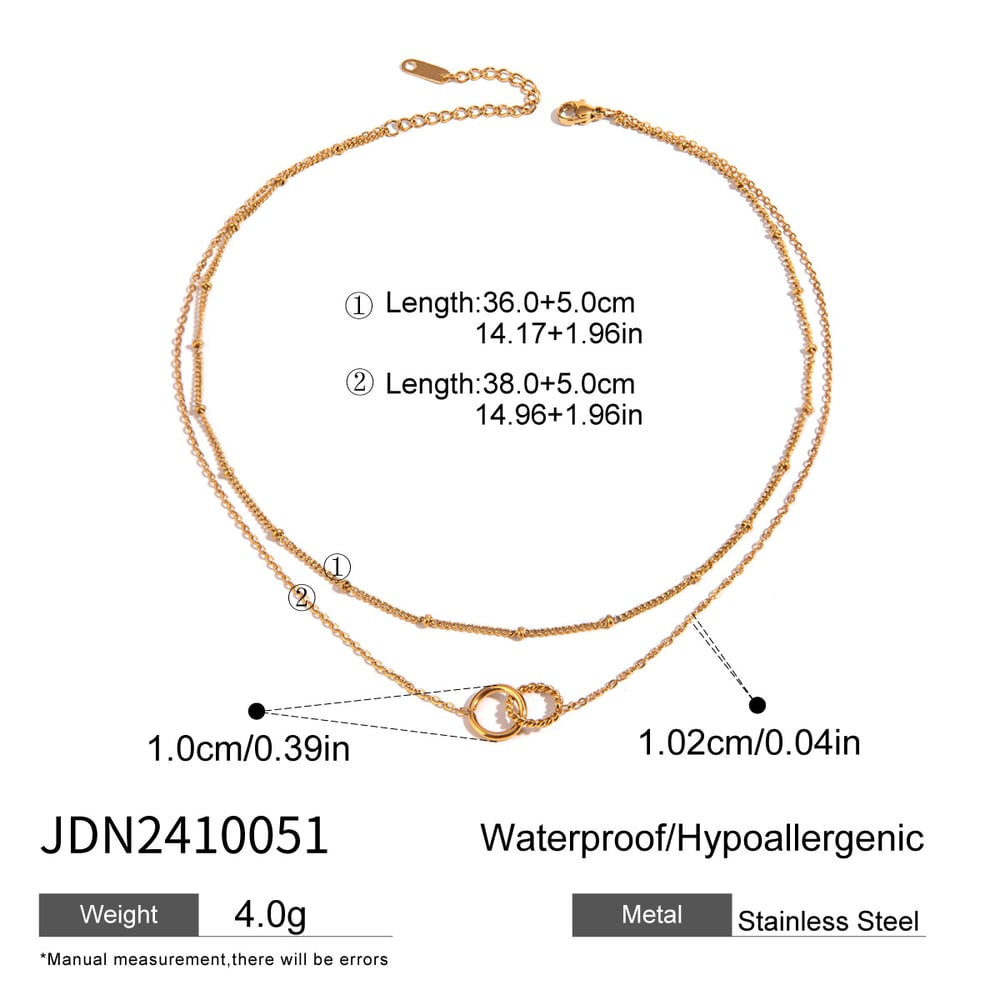 1 piece simple series simple annular stainless steel  gold plated women layered necklaces h5Picture2