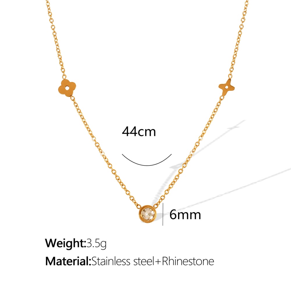 1 piece simple series simple sun/moon stainless steel  gold plated rhinestone women pendant necklaces h5Picture2