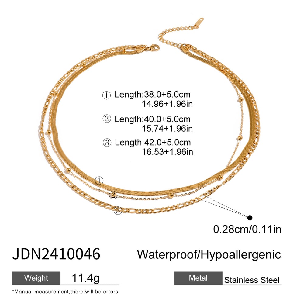 1 piece simple series classic annular stainless steel  gold plated women layered necklaces h5Picture2